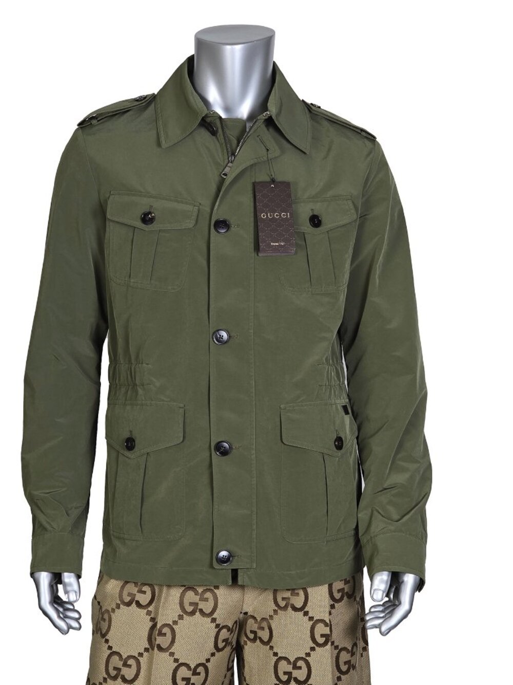 GUCCI JACKET MENS ARMY GREEN WATER REPELLENT sz 52